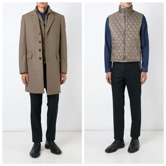 NWT Burberry Men Size M Lyndson 3-in-1 Taupe Wool Cashmere Long Coat + Vest - Picture 4 of 14